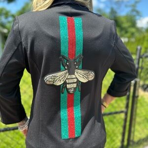 Black Blazer with Bee Design/Embellishment